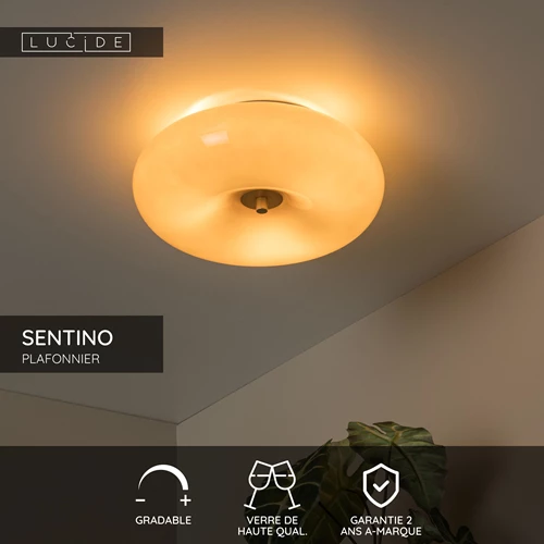 Lucide SENTINO - Plafonnier - Ø 30 cm - 3xG9 - Taupe - USP